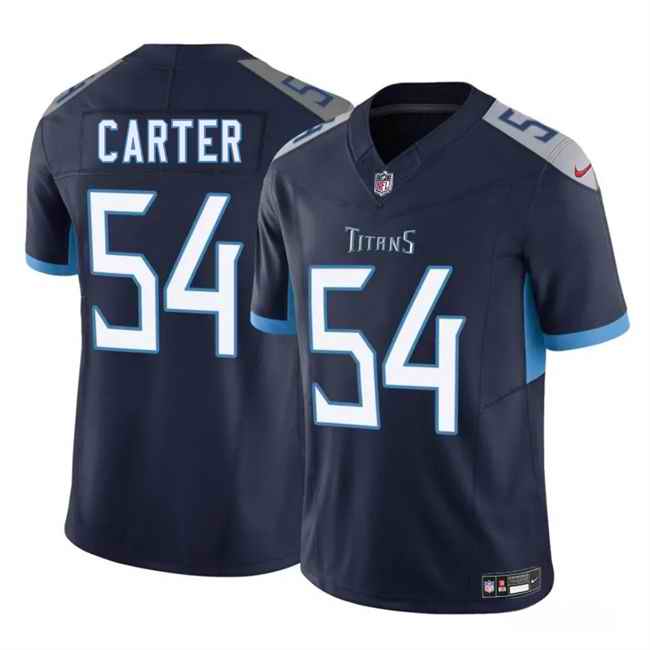 Men's Tennessee Titans #54 Lorenzo Carter Navy 2025 F.U.S.E. Vapor Limited Stitched Football Jersey